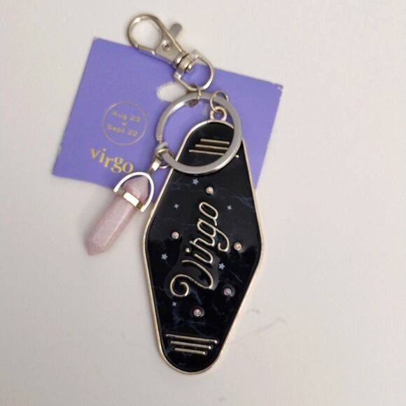 Retro Hotel Key Mystical Gem Zodiac Keychain - Virgo- NWT - Picture 1 of 5